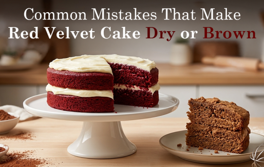 Common Mistakes That Make Red Velvet Cake Dry or Brown
