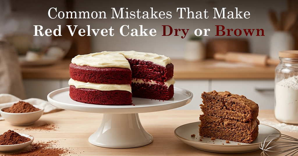Common Mistakes That Make Red Velvet Cake Dry or Brown